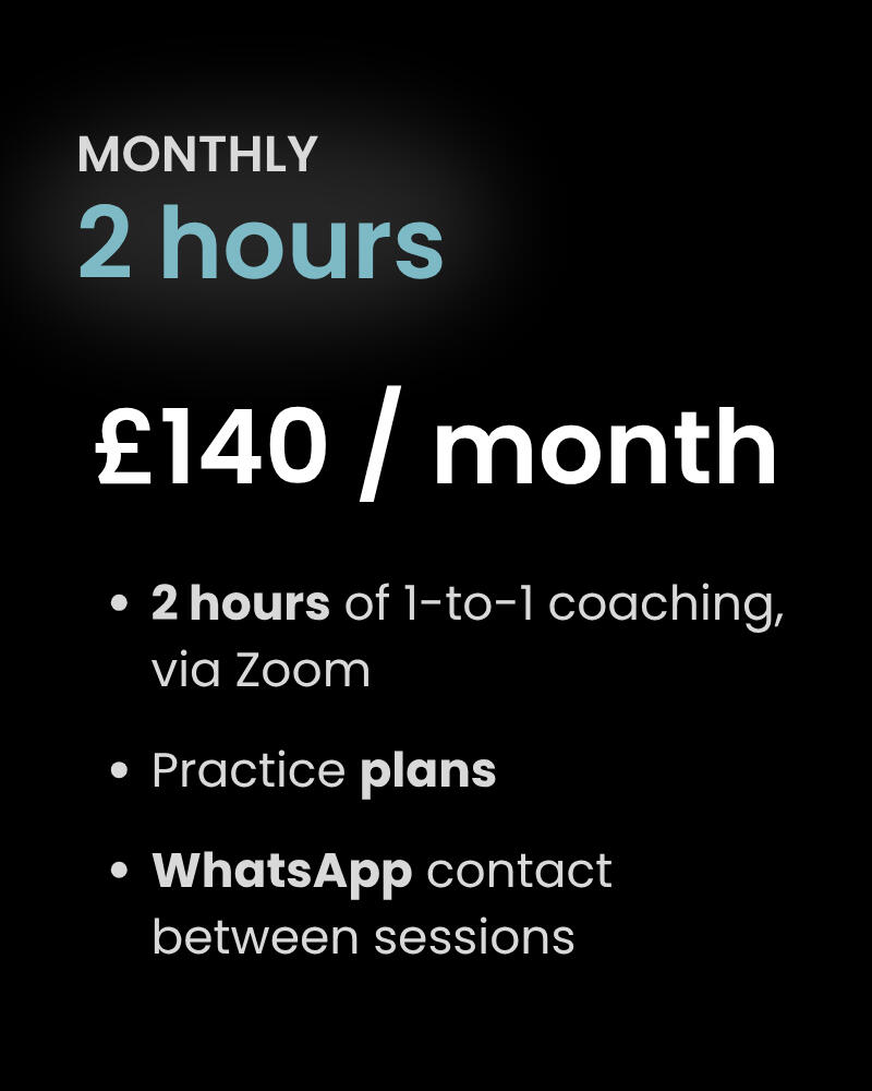 Monthly Coaching (2 hours) Monthly Coaching (2 hours)